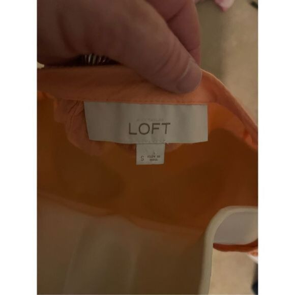 Loft Boho Tie Front Super Light Orange Top. Size Small. Loose fitting. - Picture 2 of 6
